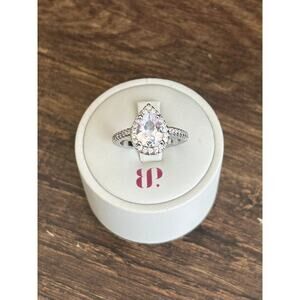 Anastasia Jewelers "The Aurora" Pear Cut Cubic Zirconia Sterling Silver Size 7